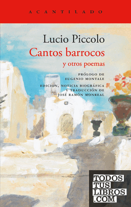 Portada del libro Cantos barrocos